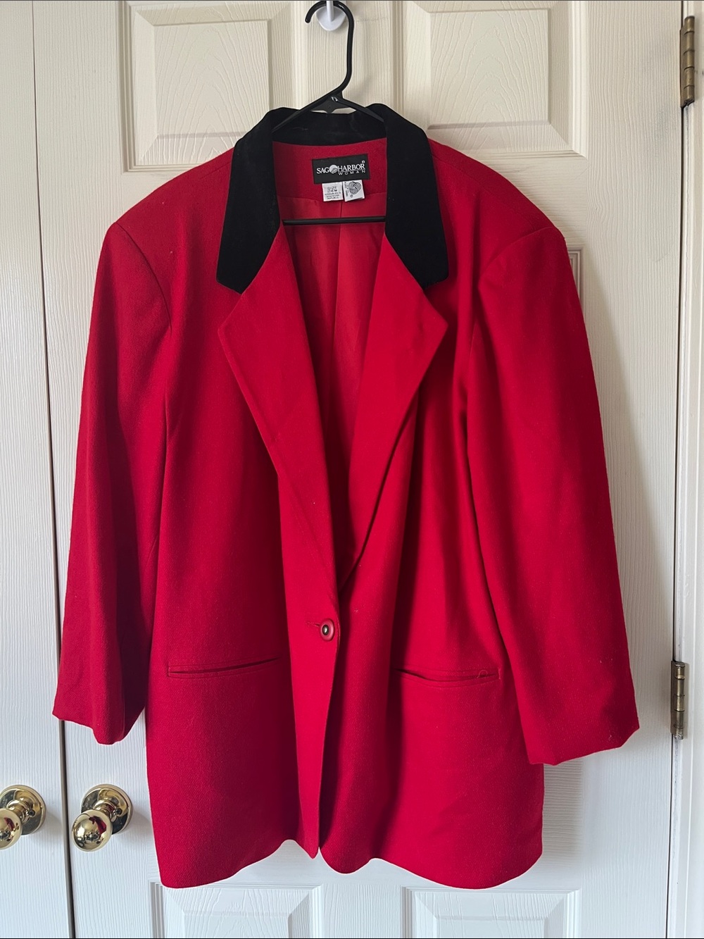 Sag Harbor Red Blazer with Black Velvet Collar